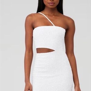 Amanda Uprichard White One-Shoulder Cutout Dress